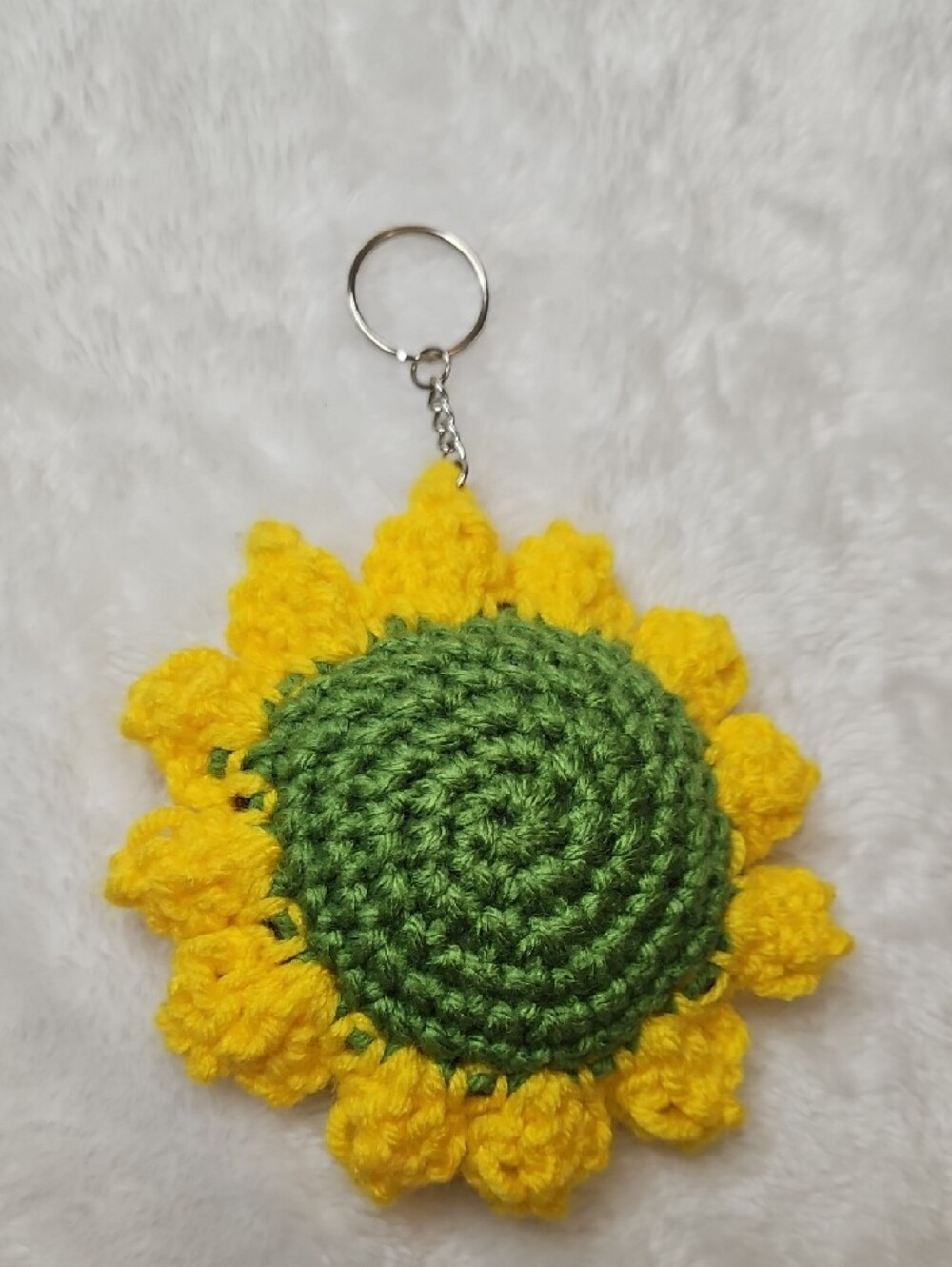 Handmade Crochet Sunflower Keychain Bag Charm (New) - Picture 4 of 4